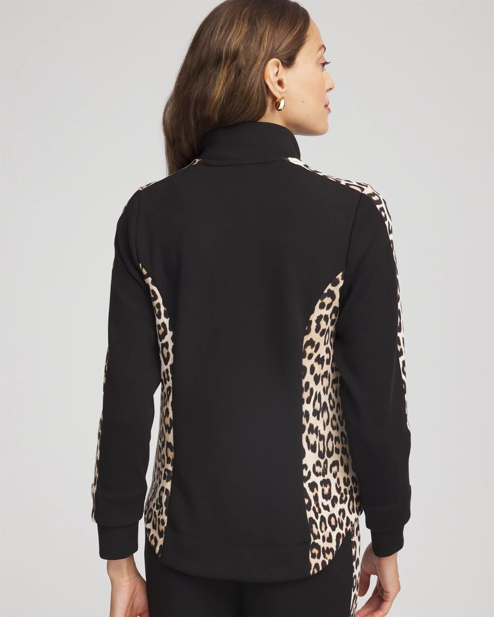 Zenergy® Mockneck Animal Print Jacket click to view larger image.