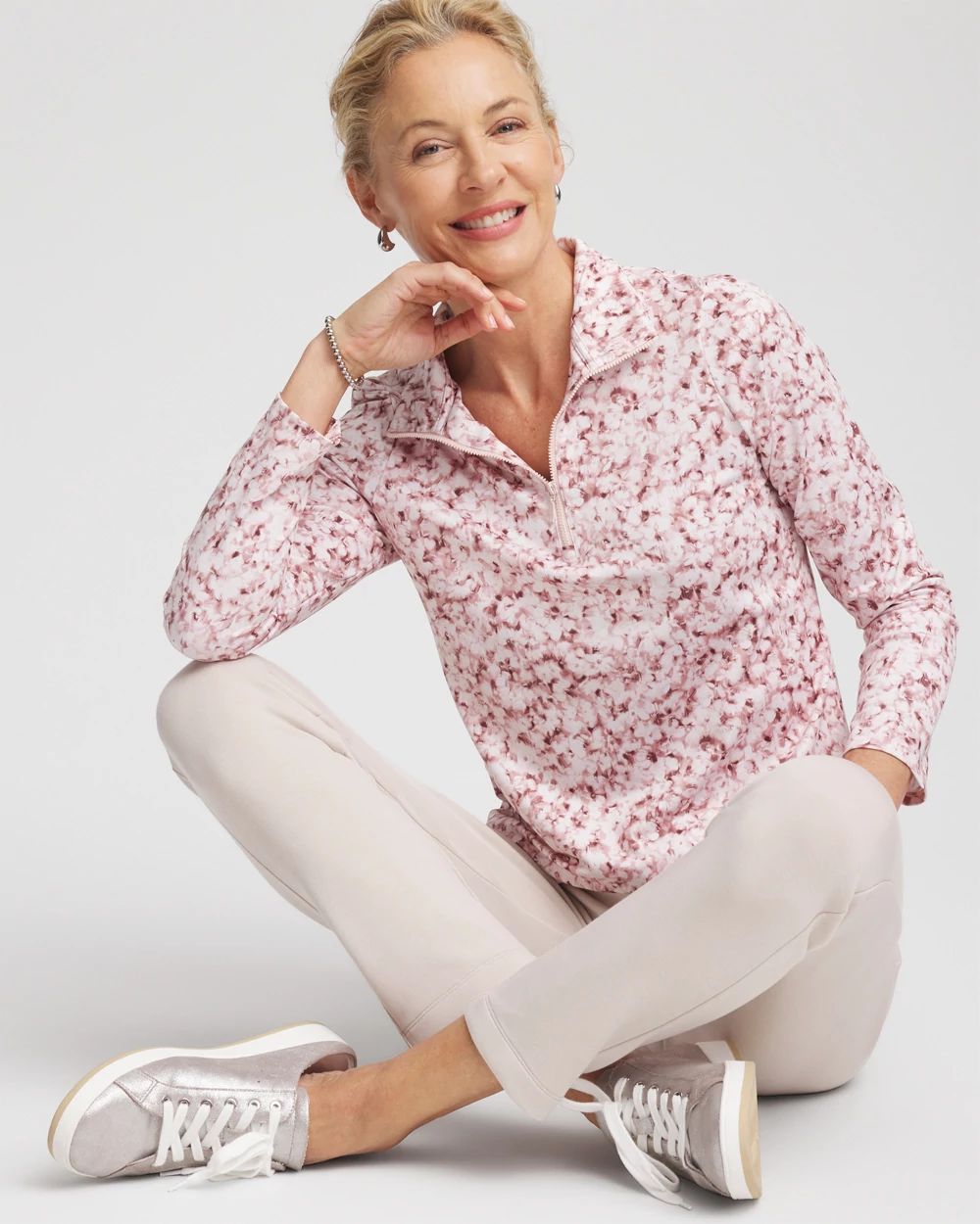 Zenergy® UPF Printed Zip-Front Pullover click to view larger image.