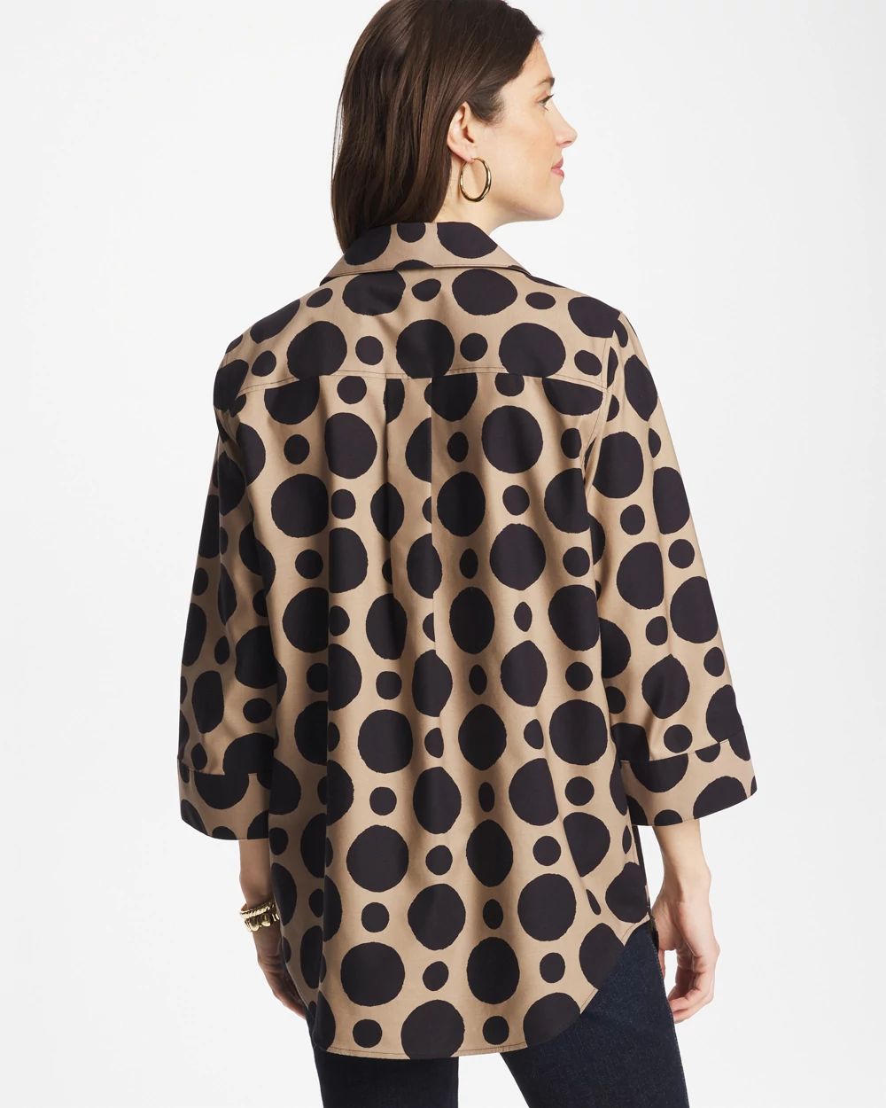 No Iron™ Stretch Global Dots Popover Tunic click to view larger image.