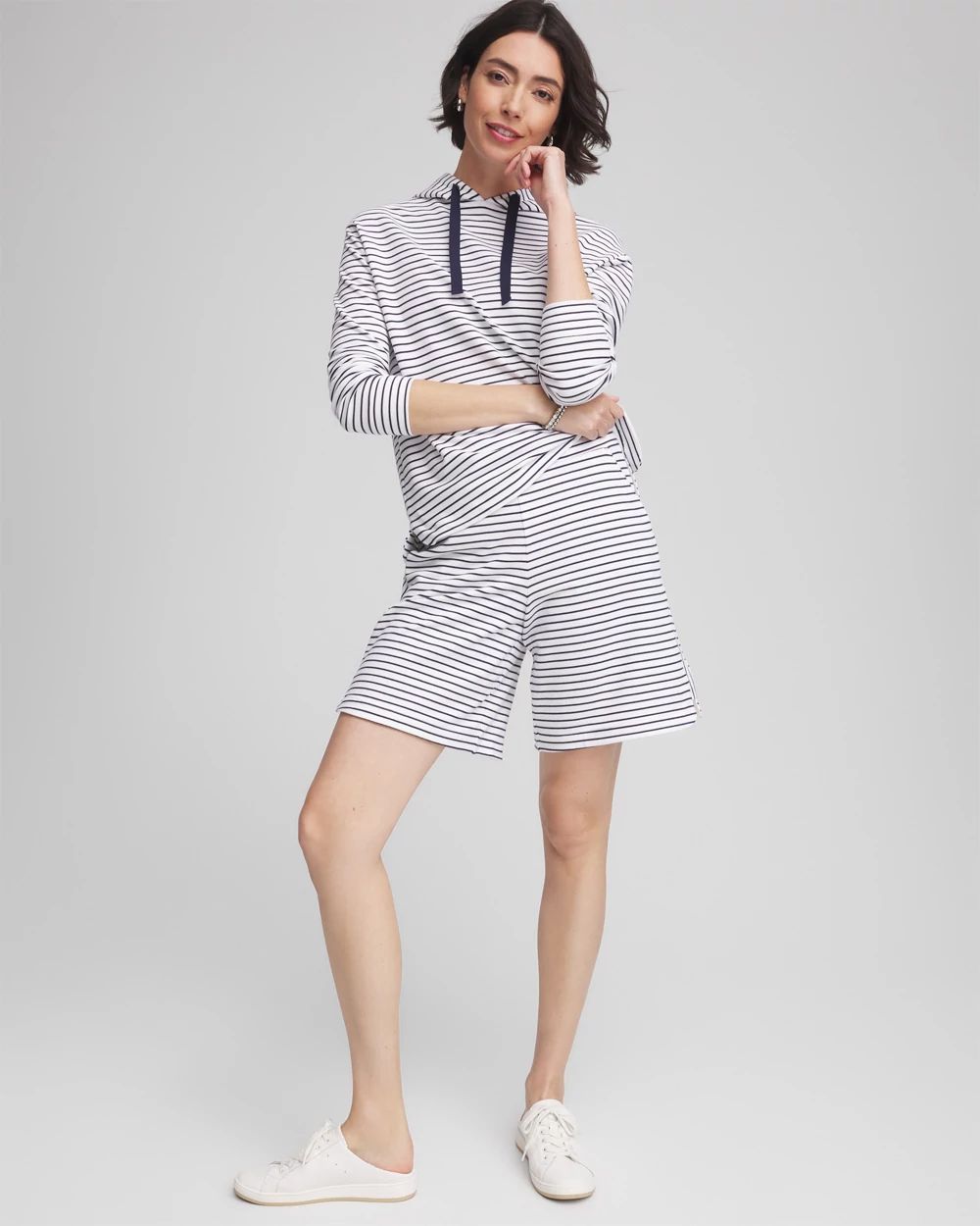 Zenergy® French Terry Striped Shorts click to view larger image.