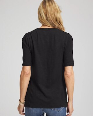 Slub Paneled Elbow Tee click to view larger image.