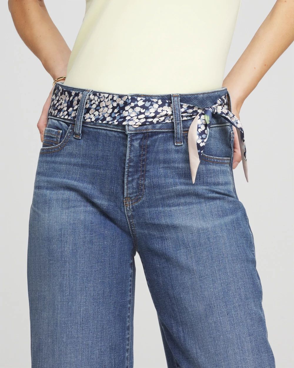 Printed Woven Skinny Scarf click to view larger image.