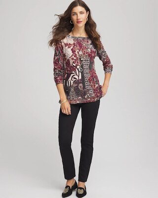 Printed Pima Cotton Bateau-Neck Tee click to view larger image.