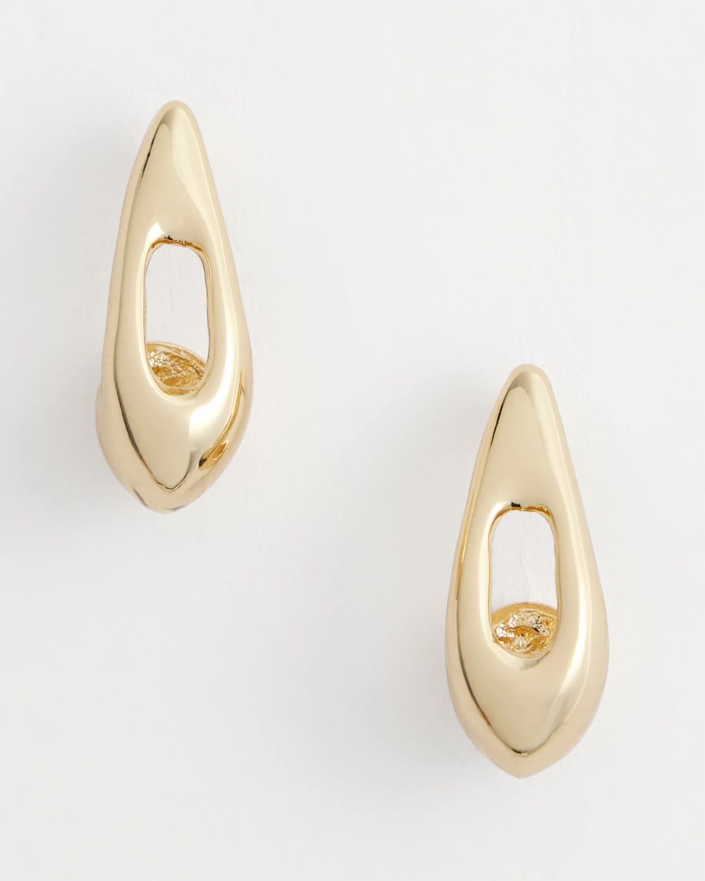 Gold Puff Hoop Earrings