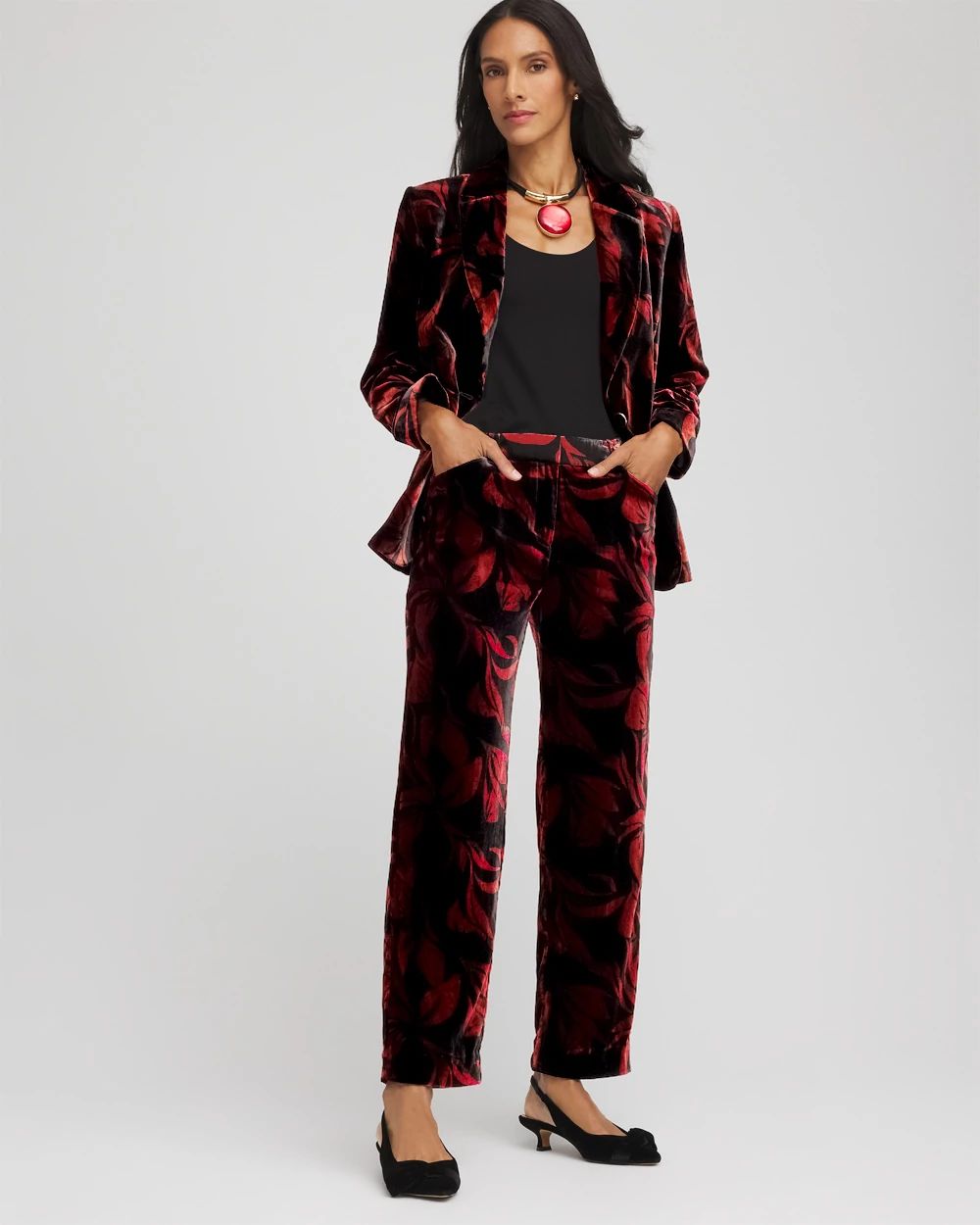 Velvet Rose Slim Ankle Pants