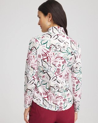 Zenergy® UPF Floral Mockneck Golf Top click to view larger image.