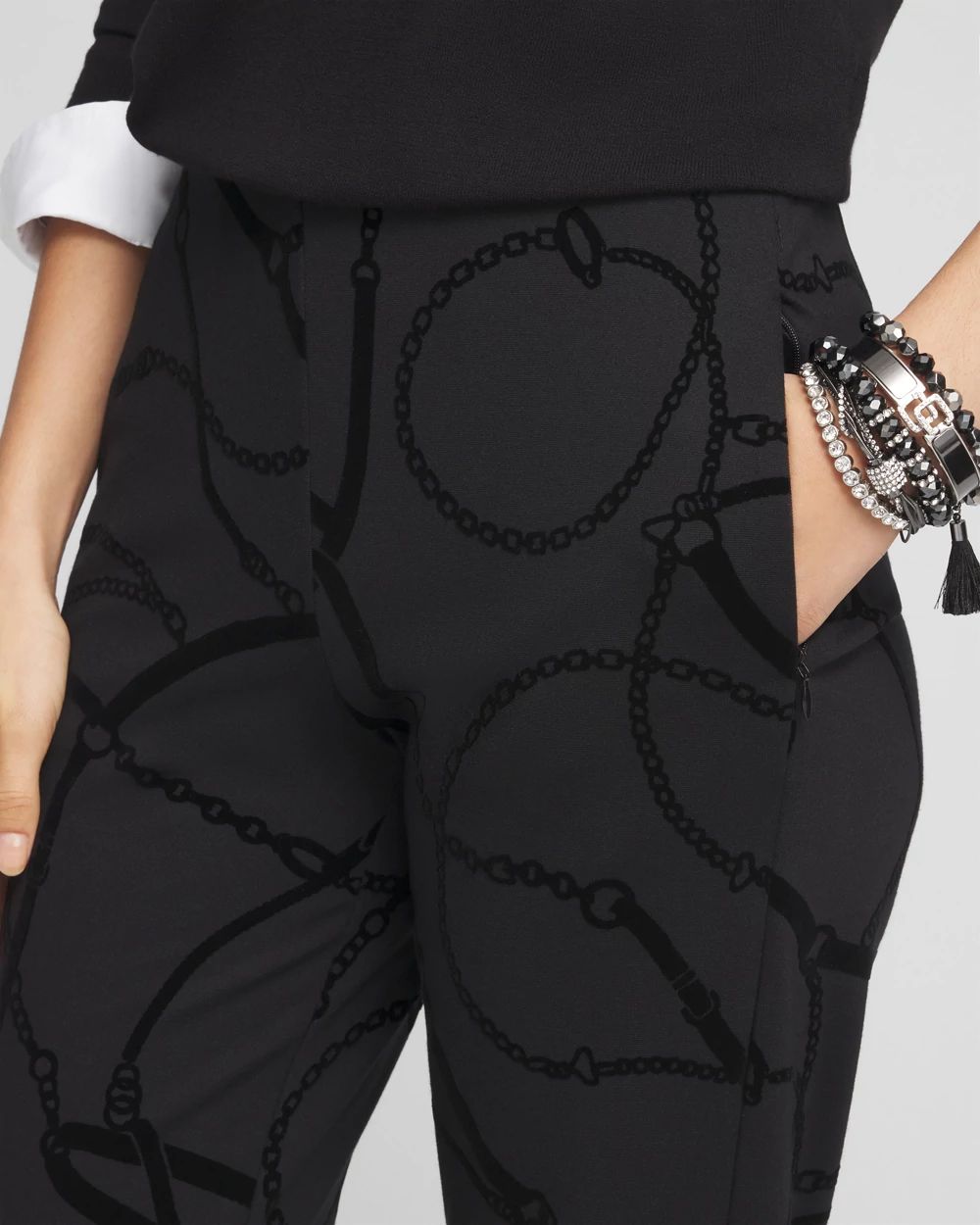 Petite Juliet Flocked Trouser Pants click to view larger image.