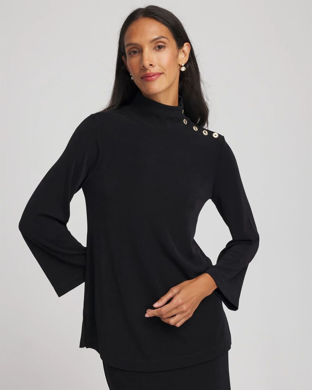 Travelers™ Button Mockneck Top