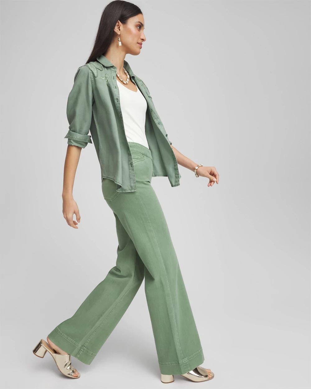 Relaxed-Leg Pull-On Jeans click to view larger image.