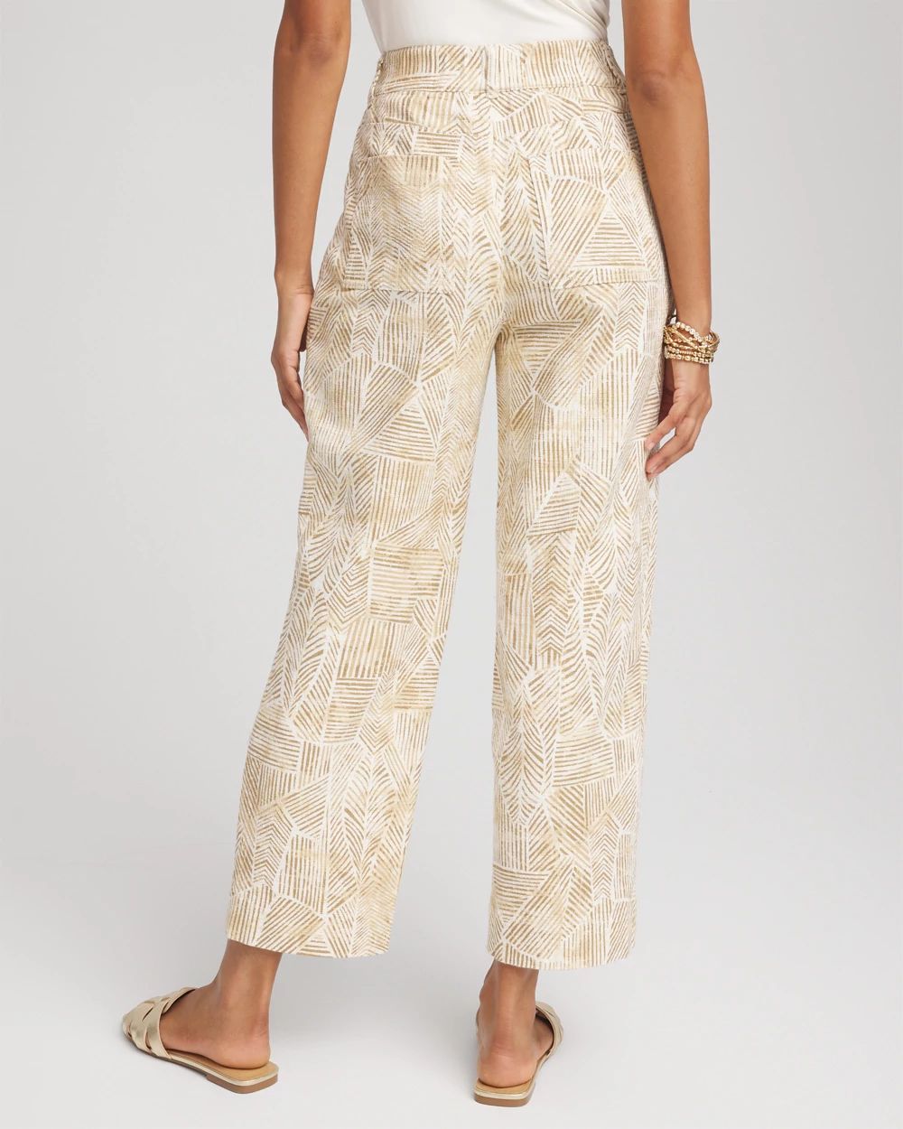 Printed Cropped Straight-Leg Pants click to view larger image.