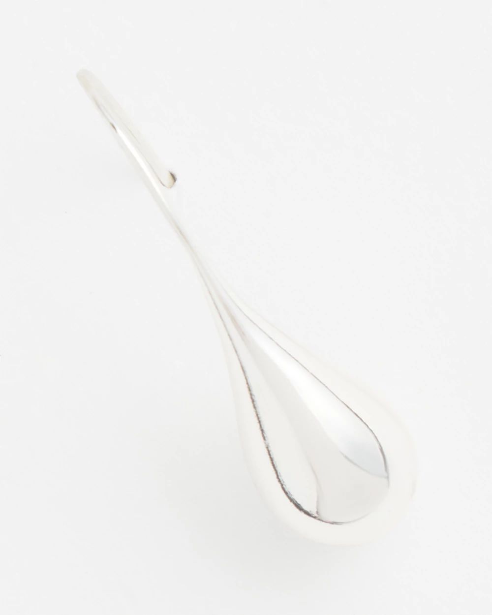 No Droop™ Silver Tone Teardrop Threader Earrings