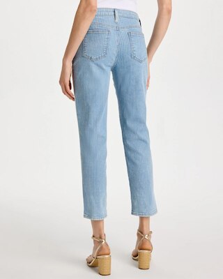 Girlfriend Ticking Stripe Crop Jeans click to view larger image.