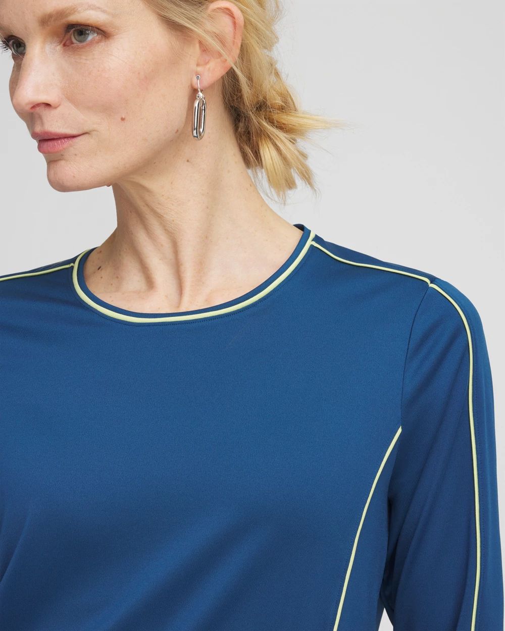 Zenergy® UPF Piping Long Sleeved Pullover Top click to view larger image.