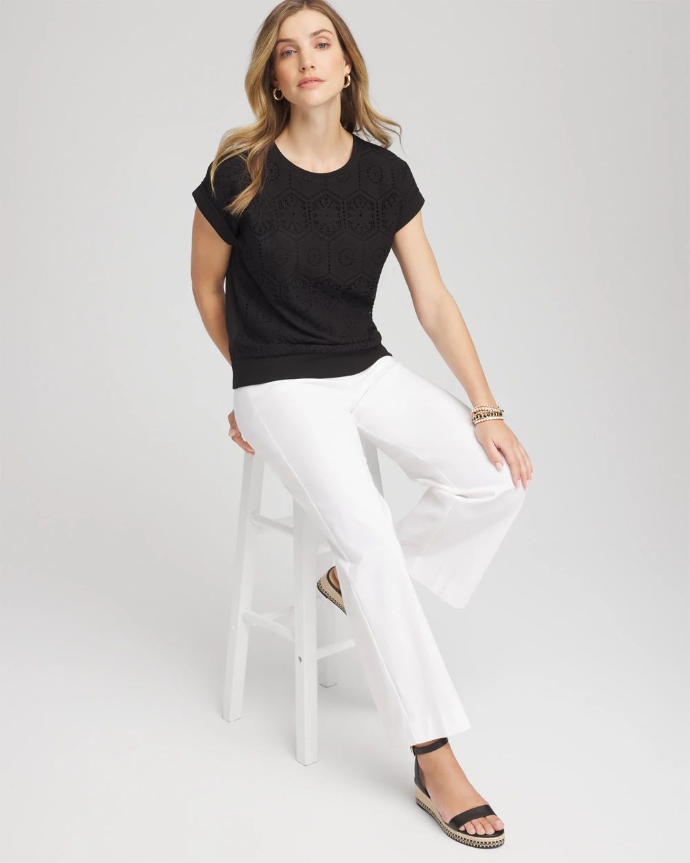 Crocheted Cotton-Blend Shirt click to view larger image.