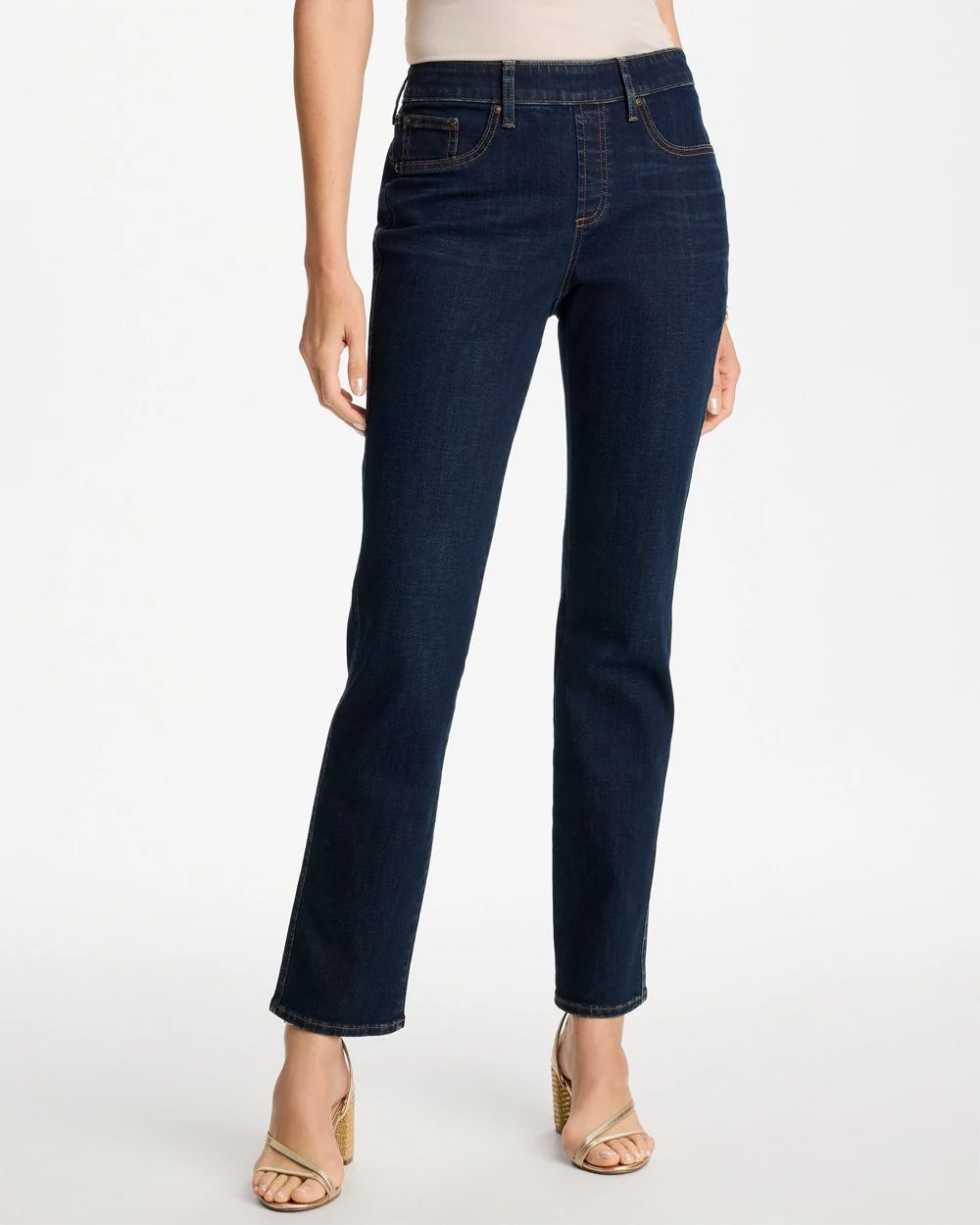 Pull-On Straight Jeans