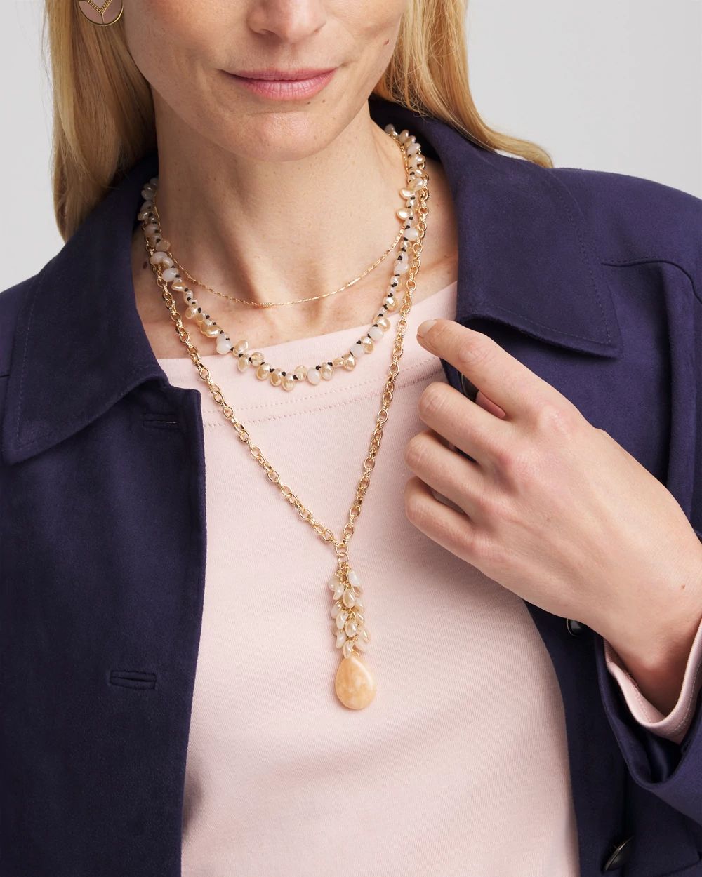 Convertible Rose Quartz Pendant Necklace