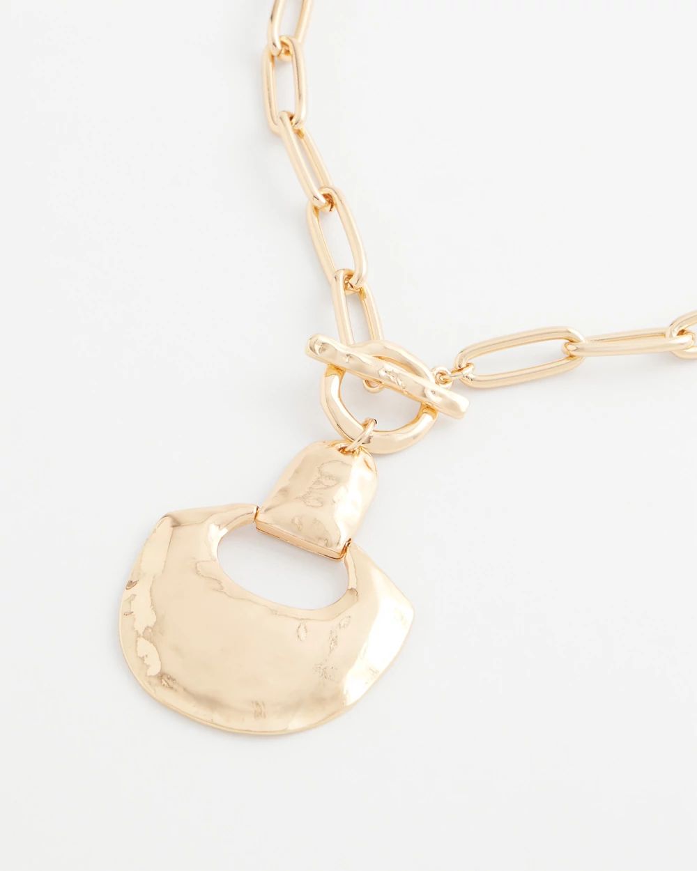 Goldtone Toggle Pendant Necklace