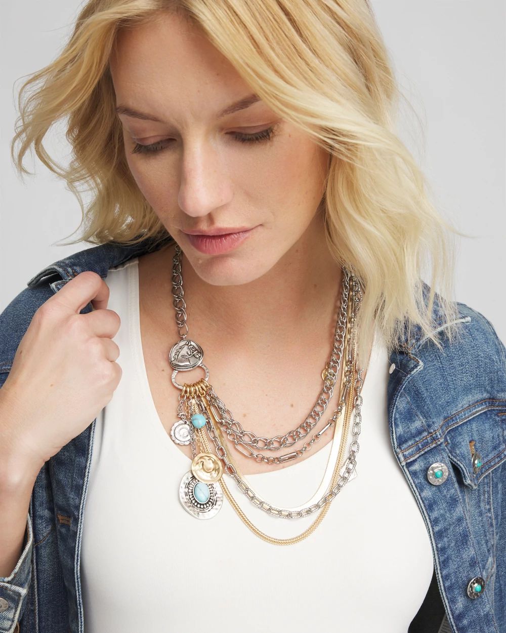 Equestrian Mixed-Metal Multistrand Necklace