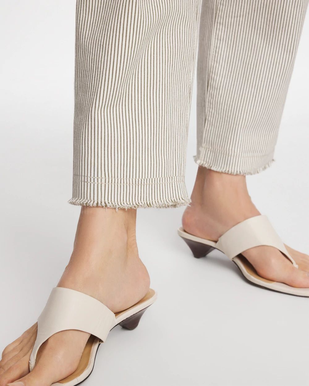 Stripe Girlfriend Straight Ankle Jeans click to view larger image.