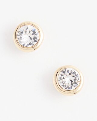 Gold Tone Crystal Stud Earrings click to view larger image.