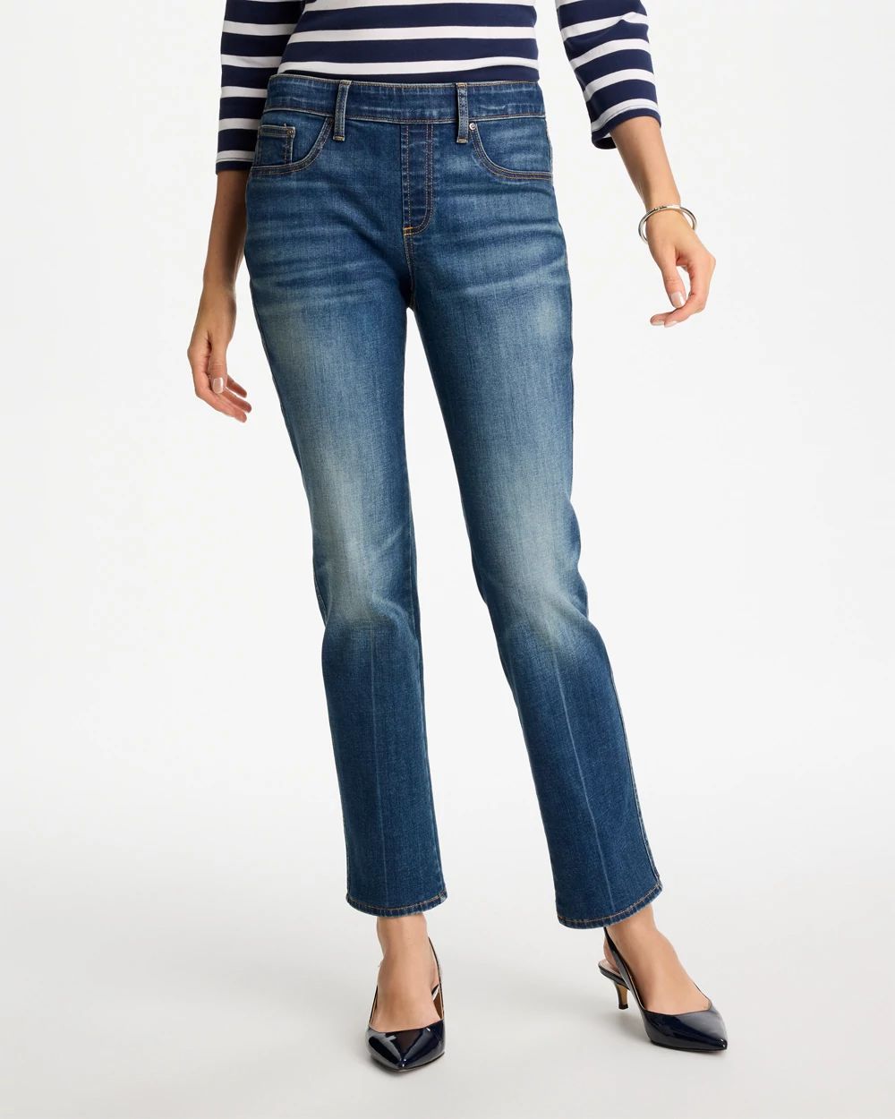 Pull-On Straight Jeans