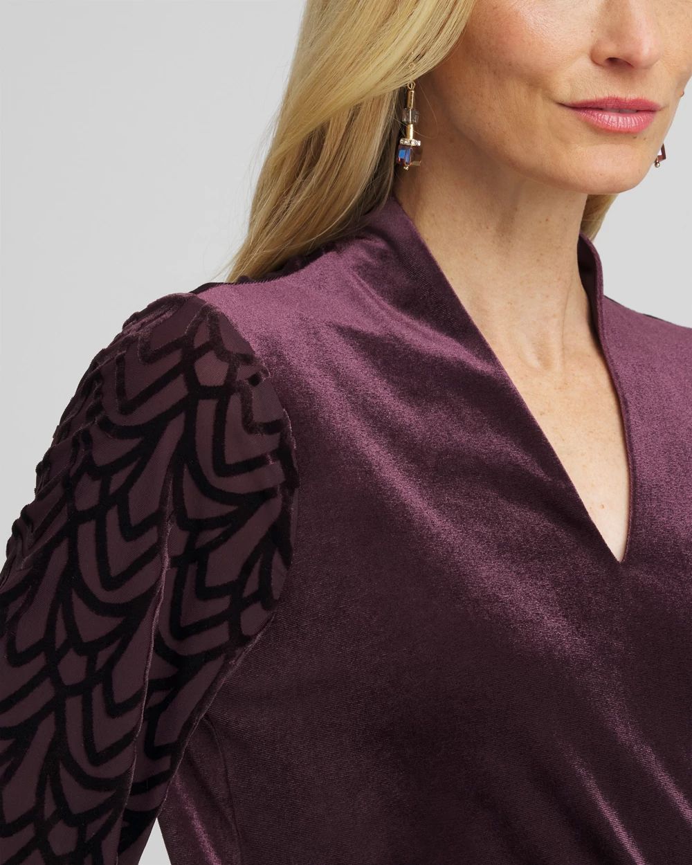 Art Deco Velvet Burnout Top