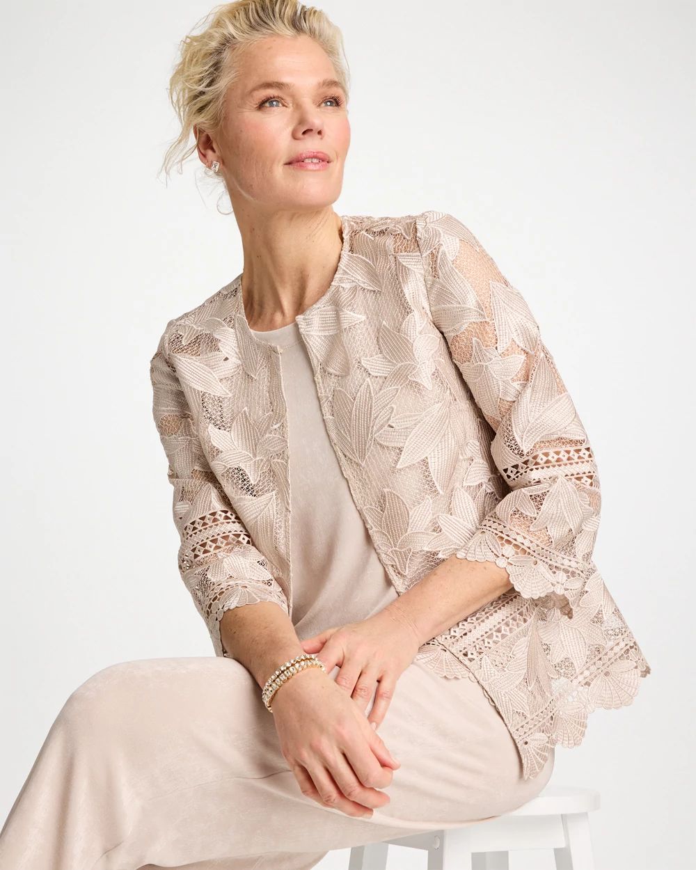 Travelers™ Collection Scallop Lace Jacket click to view larger image.
