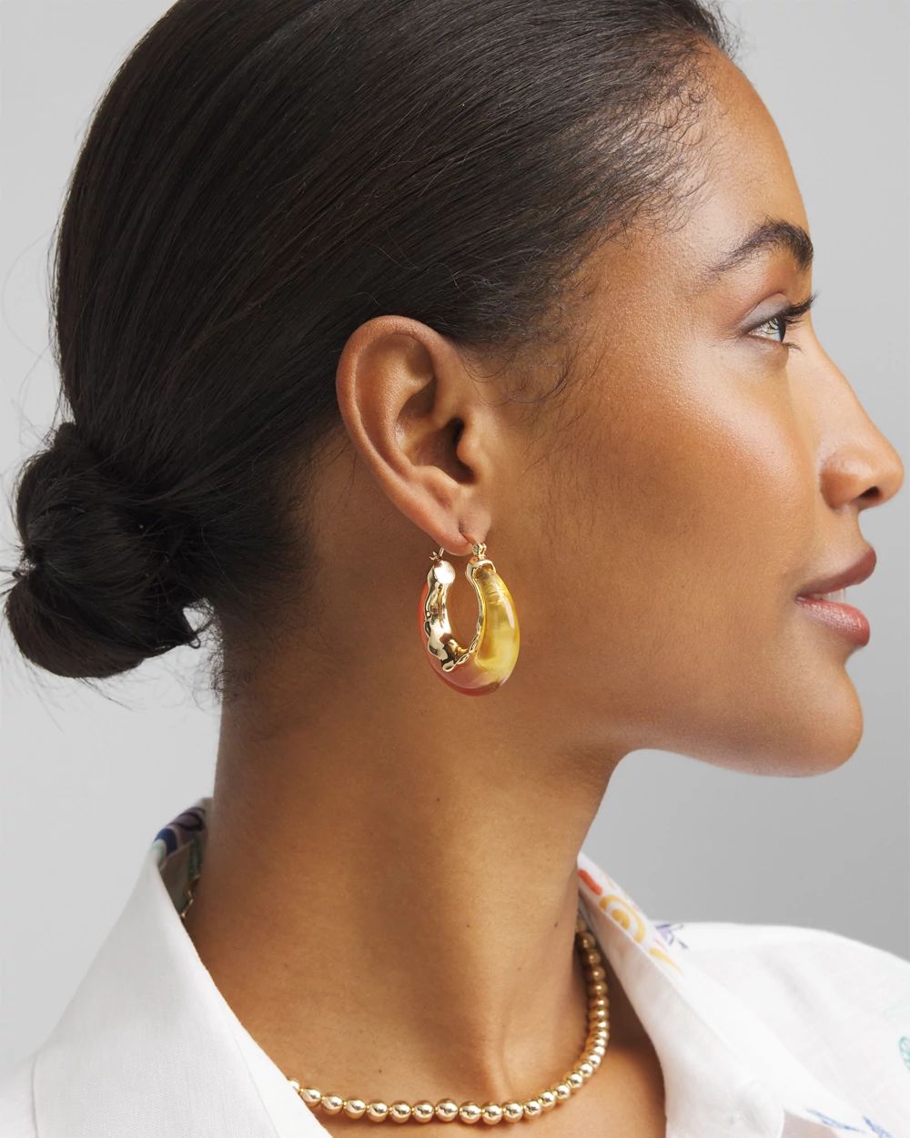 No Droop® Ombré Sunset Hoop Earrings click to view larger image.