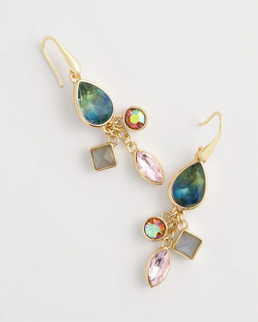 Multi Gem Drop Earrings