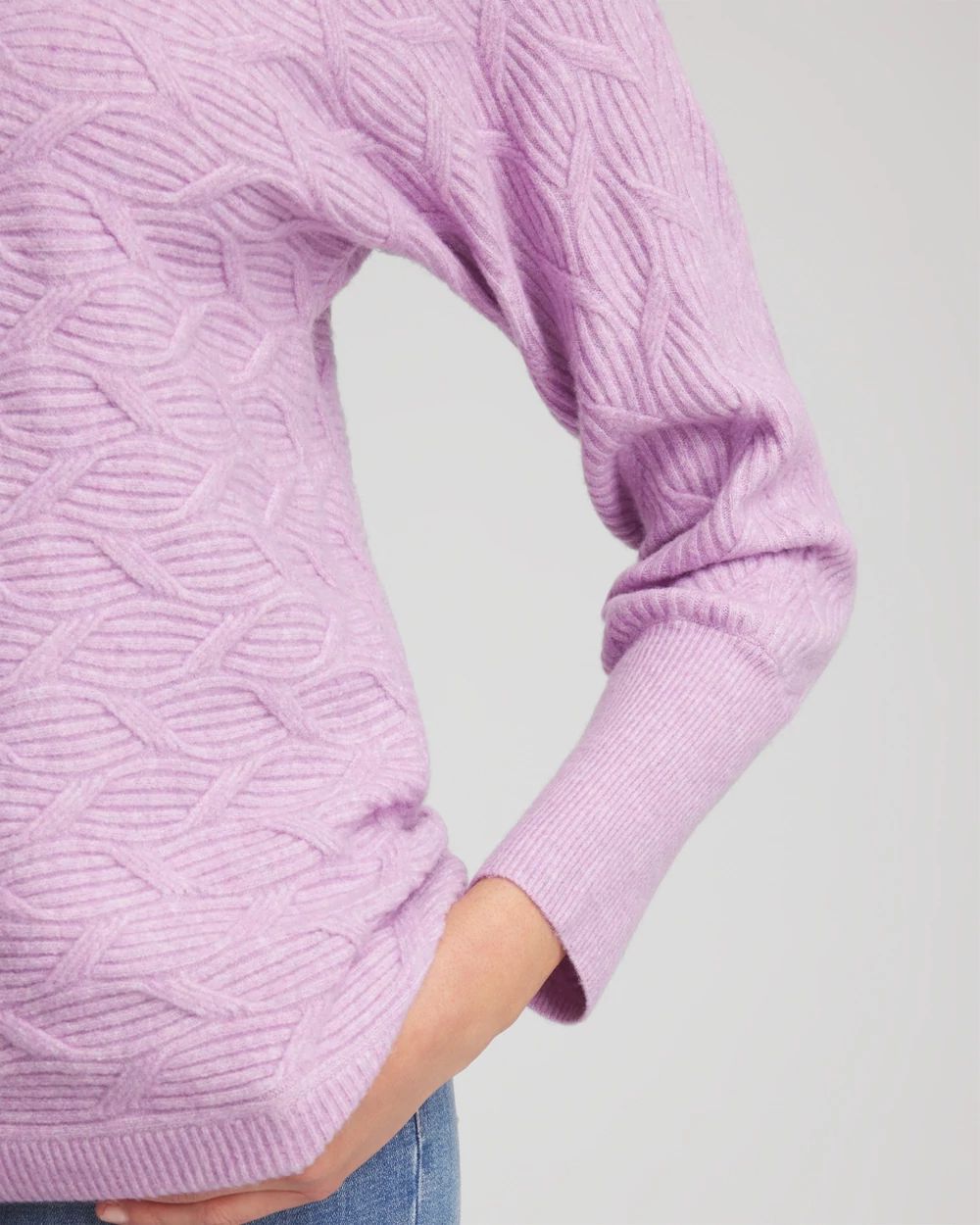 V-Neck Cable-knit Pullover Sweater