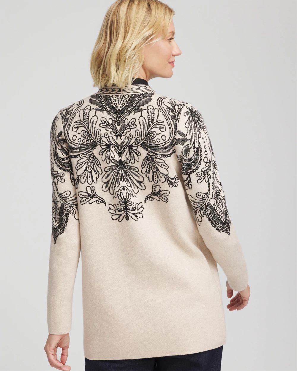 Jacquard Cotton-Blend Cardigan