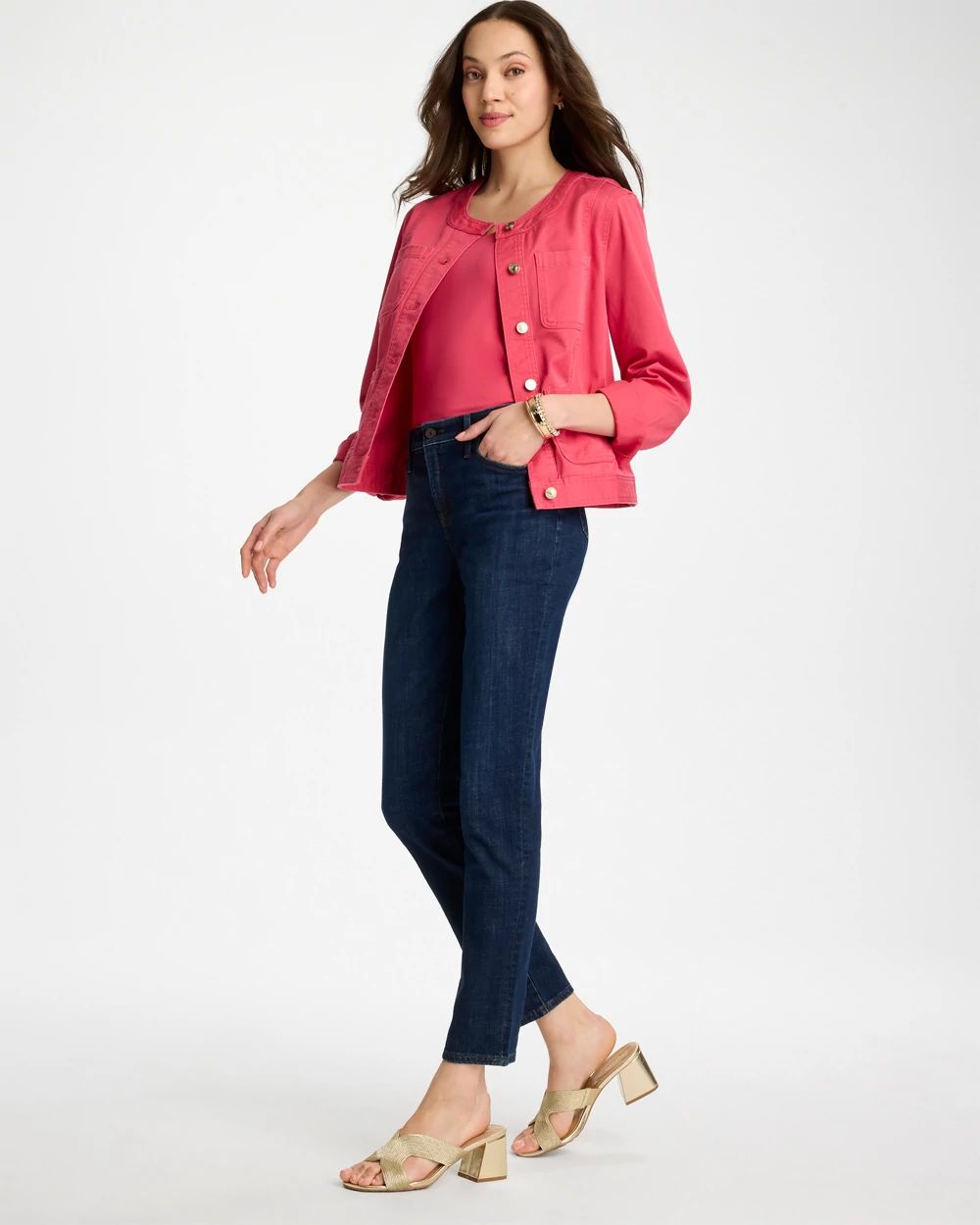 Girlfriend Slim Ankle Jeans click to view larger image.