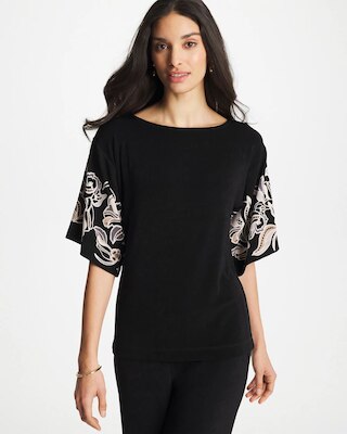 Travelers™ Border Kimono Sleeve Top