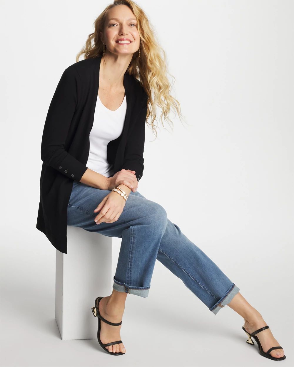 Ella Ottoman-Trim Cardigan click to view larger image.