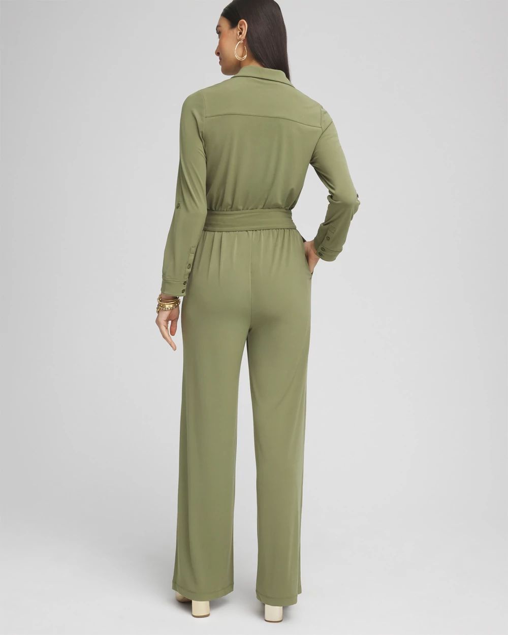 Belted Jersey Maxi Jumpsuit click to view larger image.