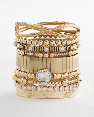 Goldtone Stretch Bracelet click to view larger image.