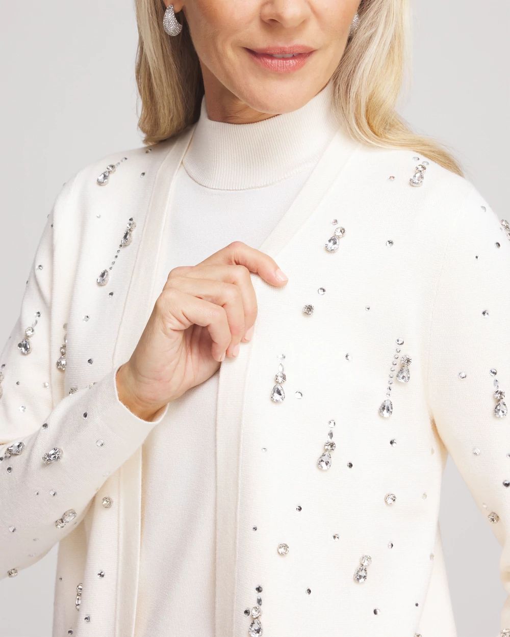 Embellished Long-sleeve Cardigan