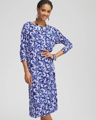 Batwing Sleeved Jersey Midi Dress