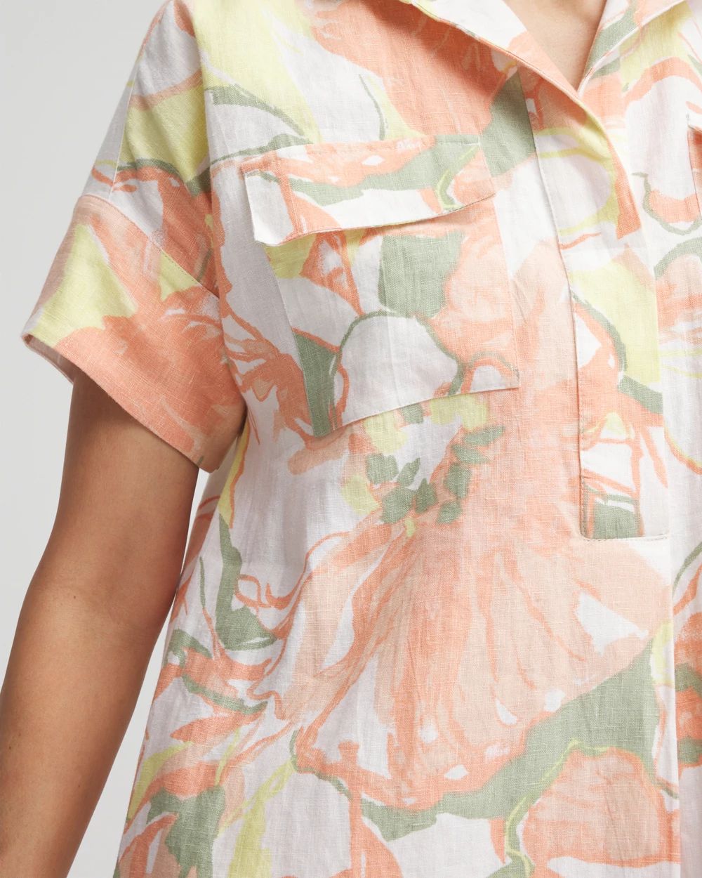 Floral Linen Shirtdress