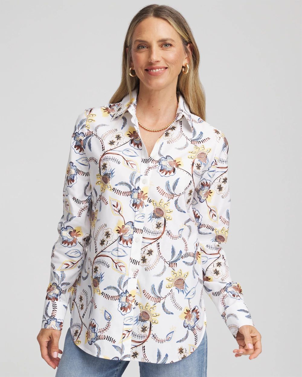 No Iron™ Long-Sleeved Floral Shirt