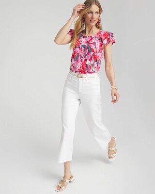 Cropped Wide Leg Jeans click to view larger image.