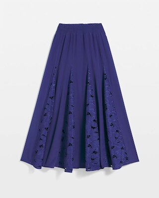 Godet Maxi Eyelet Skirt click to view larger image.