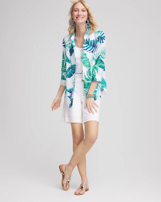 No Iron™ Palm Print Linen Shirt click to view larger image.