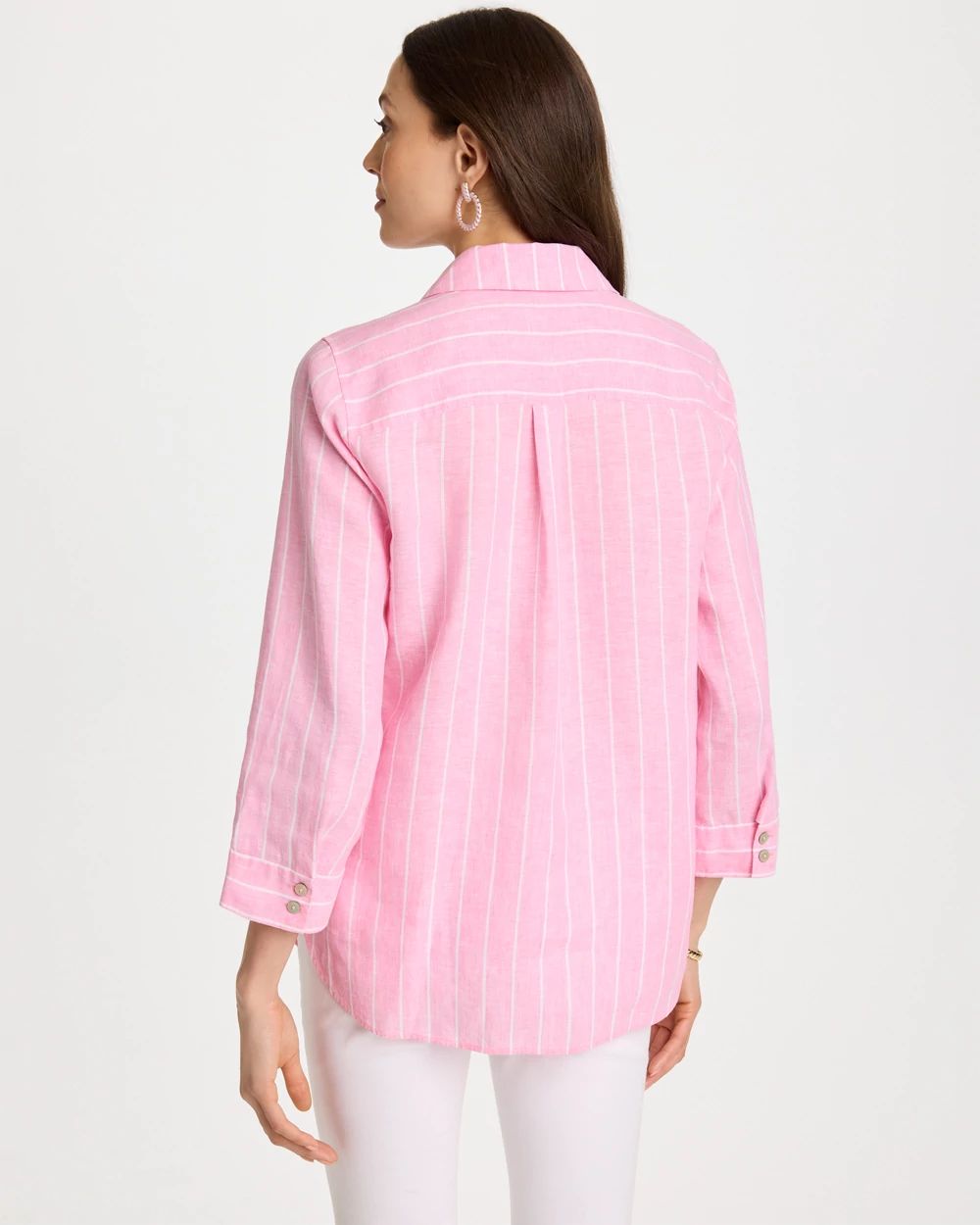 No Iron™ Linen Striped Shirt click to view larger image.