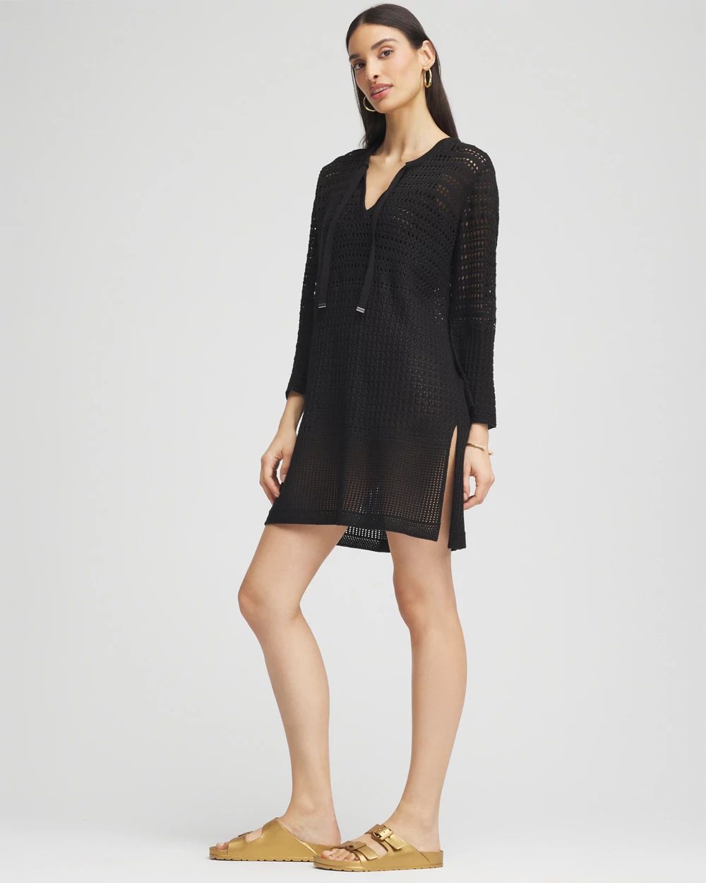 Chico's Tie-Front Beach Swimsuit Cover-Up