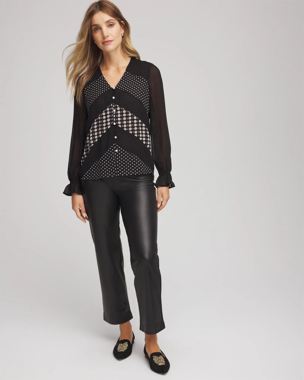 Georgette Polka Dot Blouse click to view larger image.