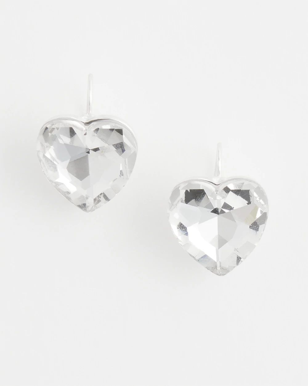 Crystal Heart Gem Drop Earrings