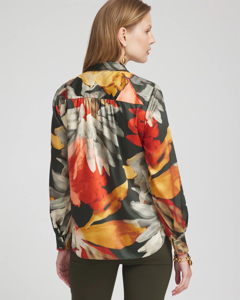 Floral Faux Silk Shirt
