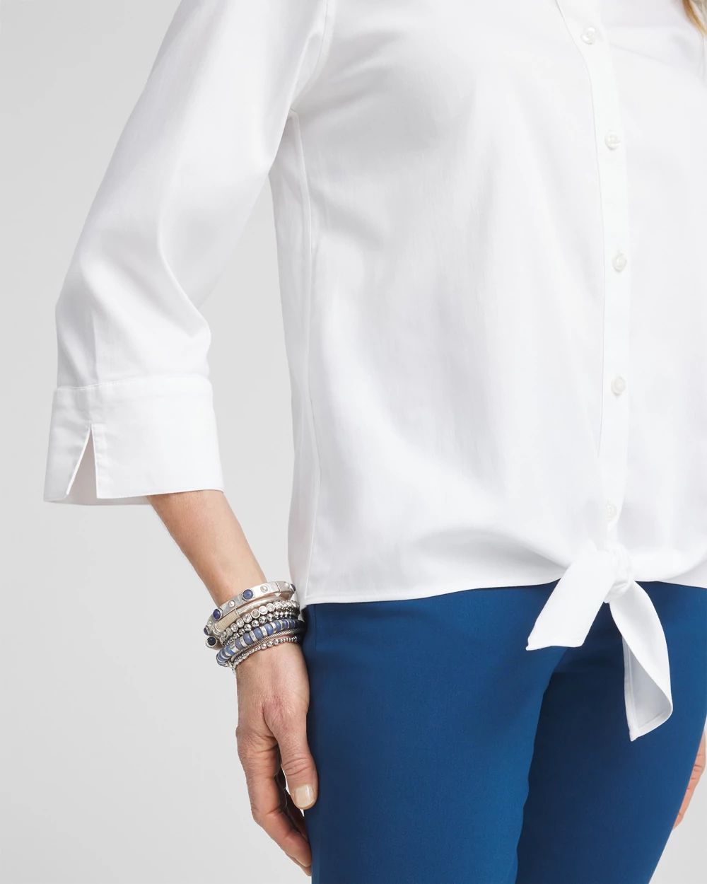 No Iron™ Tie-Front Stretch Shirt