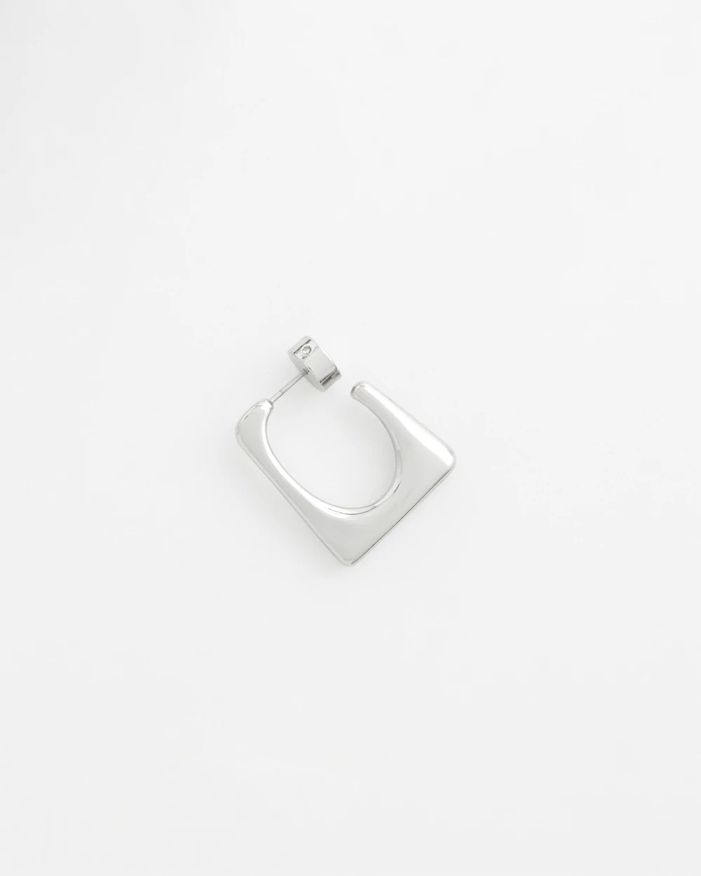 No Droop® Silver Tone Square Hoops